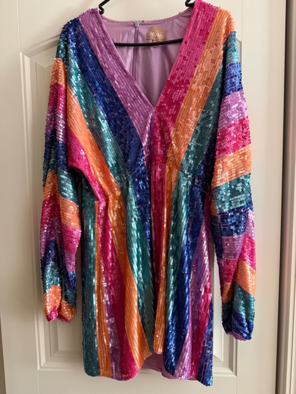 Show Me Your Mumu Multicolor Sequin V-Neck Dress